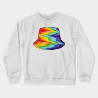 Rainbow bucket hat Crewneck Sweatshirt